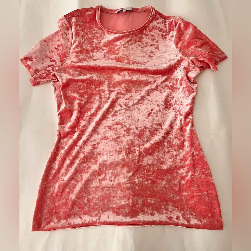 Tibi pink velvet shimmer shirt